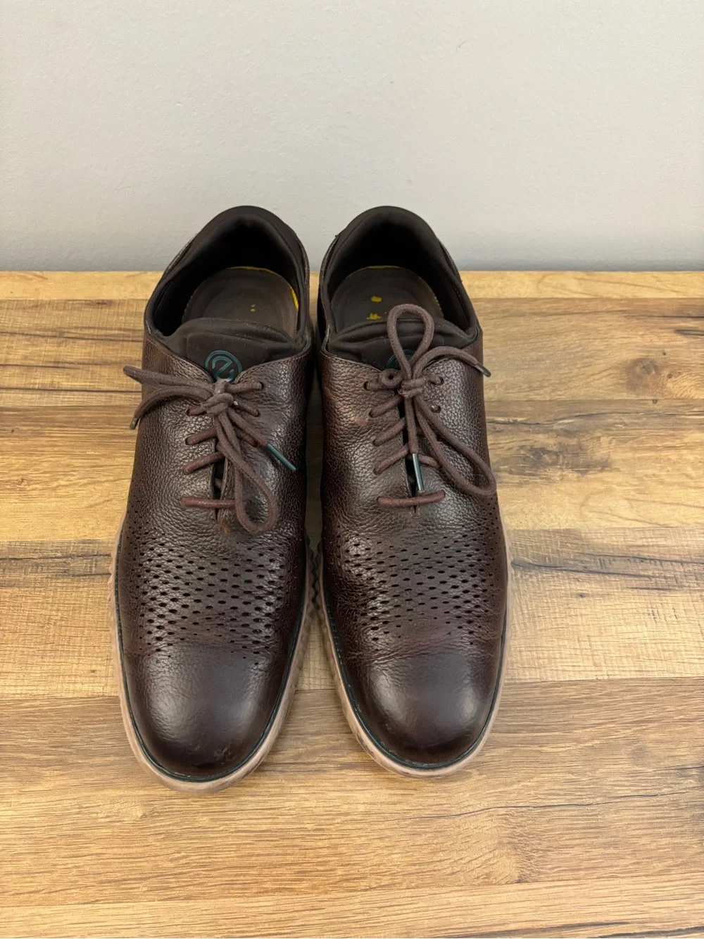 Cole Haan 2.ZEROGRAND Leather Laser Wingtip Oxfords Dark Brown Men's
